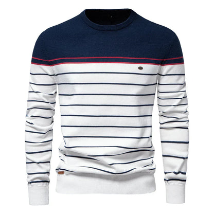 Adrien™ | Pull Rayé Marin