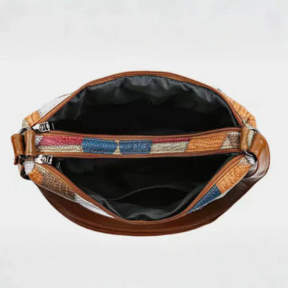 Bolso de mano de piel con mosaico